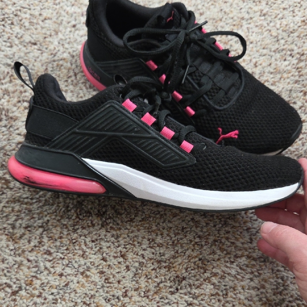 Puma Black and Pink Women's Sneakers Size 8 - Picture 8 of 12